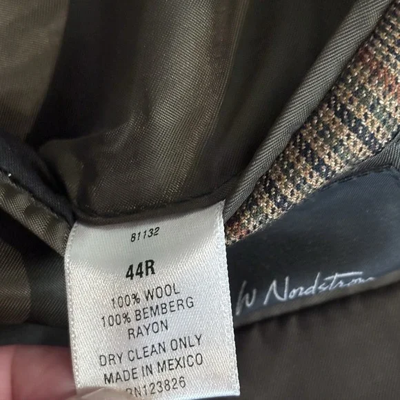 John W Nordstrom Mens 44R Blazer Sport Coat Brown LORO PIANA Wool Plaid Jacket - Picture 4 of 10